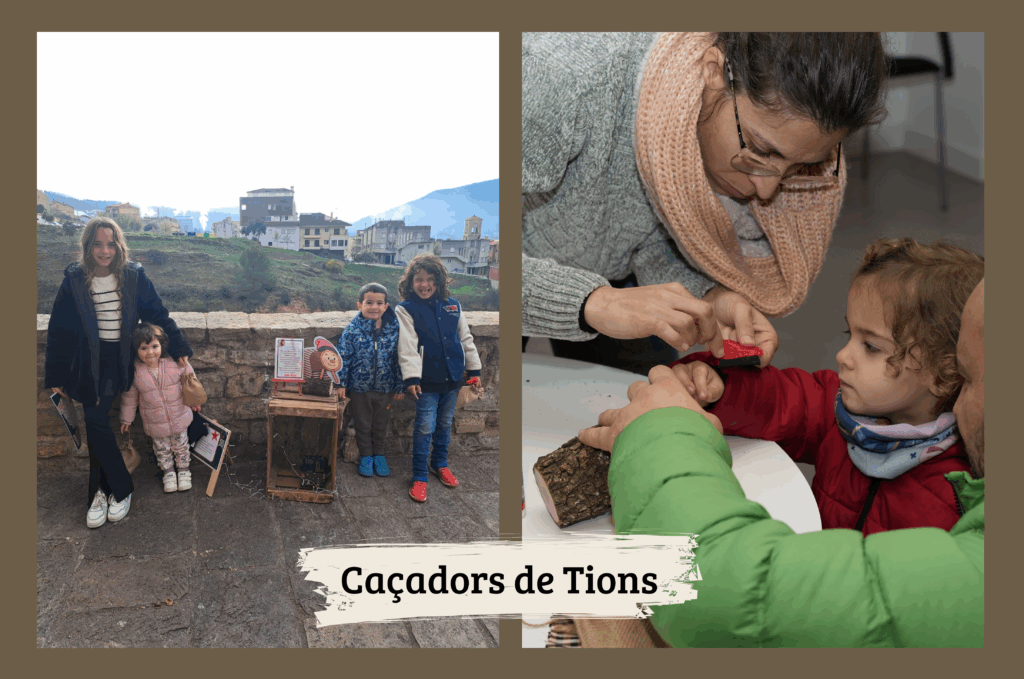 Una imatge on apareixen infants al carrer de la Mura mentre fan l'activitat ''Caçadors de Tions''.